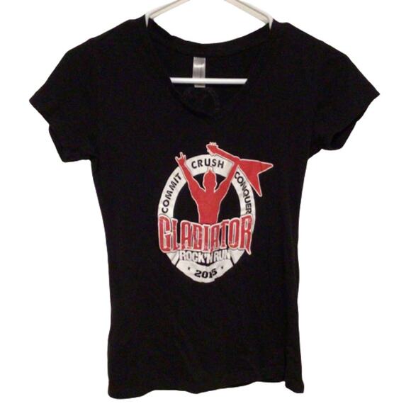 Next Level Womens Gladiator Rock N Run 2015 Finisher Shirt Size Small Tee - Picture 1 of 6